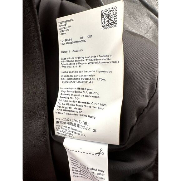 NWT Hugo Hugo Boss Lirana Black Lamb Leather Tailored Sheath Dress size Small - Picture 11 of 11